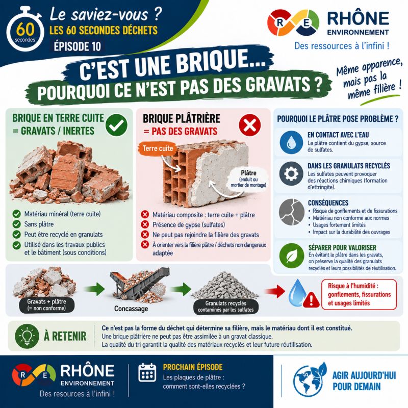 Briques plâtrières : pourquoi les séparer des gravats propres ?