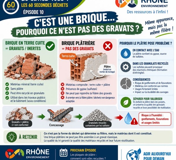 Briques plâtrières : pourquoi les séparer des gravats propres ?